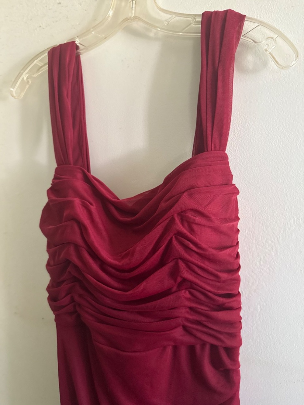 Azazie Wine Ruched Sleeveless Formal Gown - Picture 2 of 8